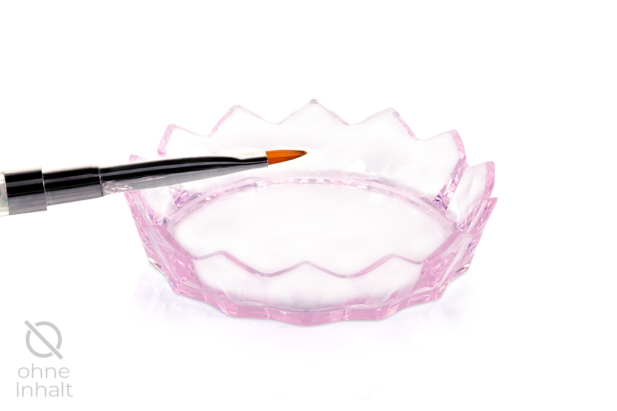 Jolifin brush holder with drip tray - clear pink