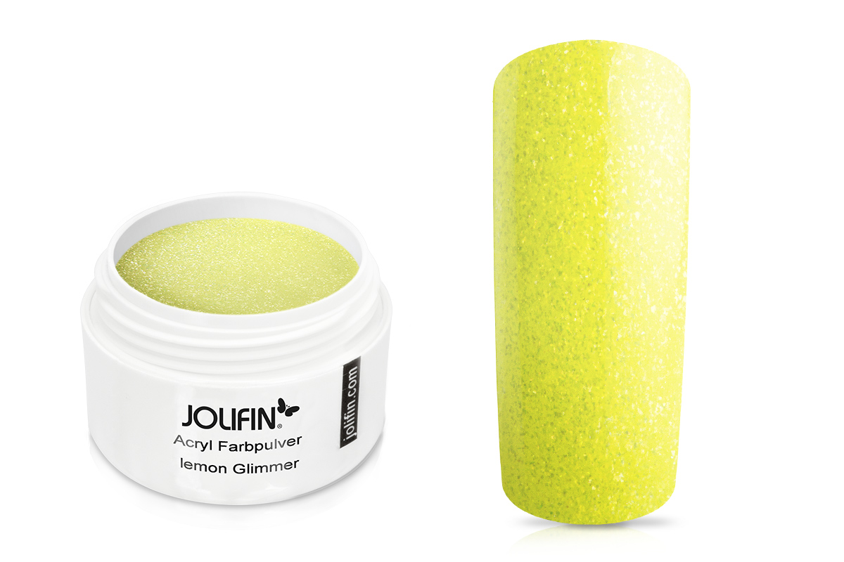 Jolifin Acryl Farbpulver - lemon Glimmer 5g