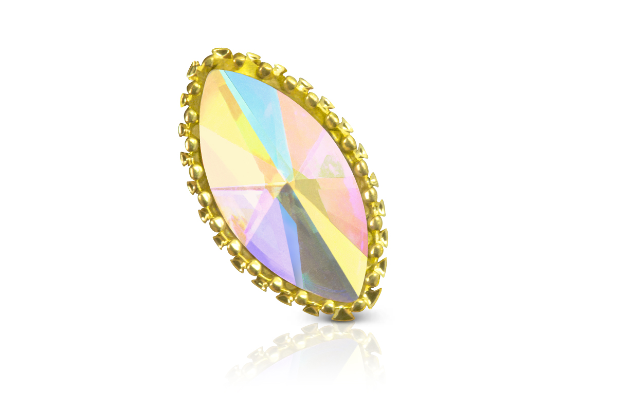 Jolifin LAVENI Strass-Diamond - Cat-Eye gold