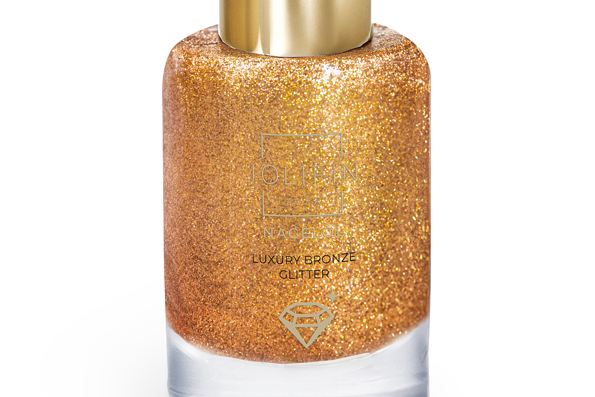 Jolifin LAVENI Nail Oil - luxury bronze Glitter 10ml