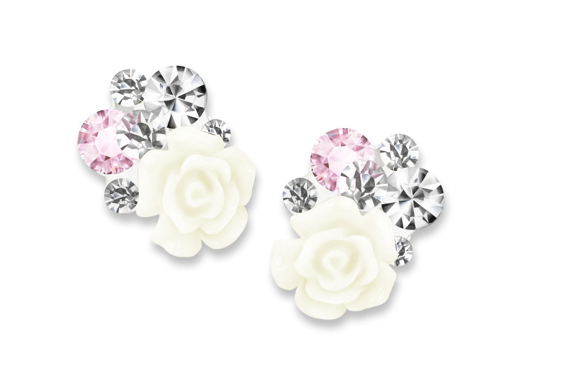 Jolifin Overlay Rhinestone with Rose white