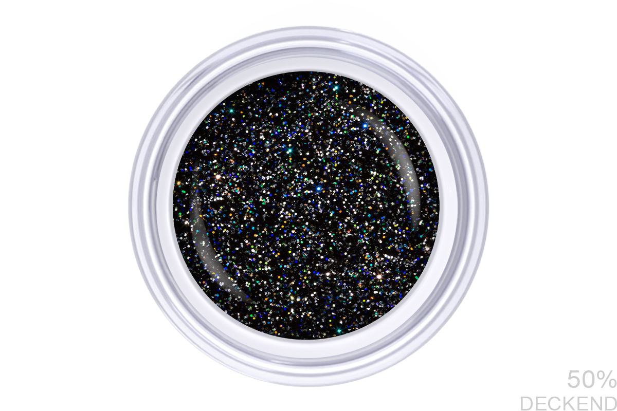 Jolifin colour gel silver-black glitter 5ml