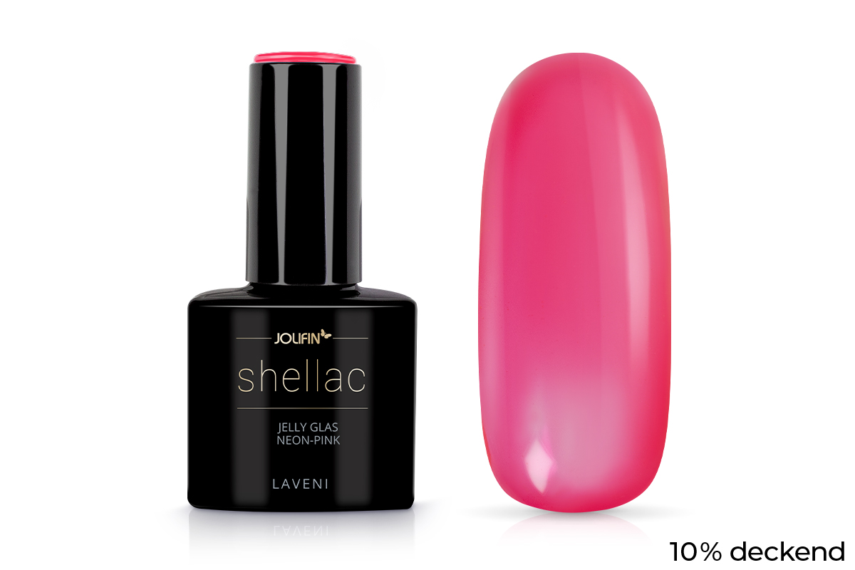 Jolifin LAVENI Shellac - Jelly Glas neon-pink 10ml