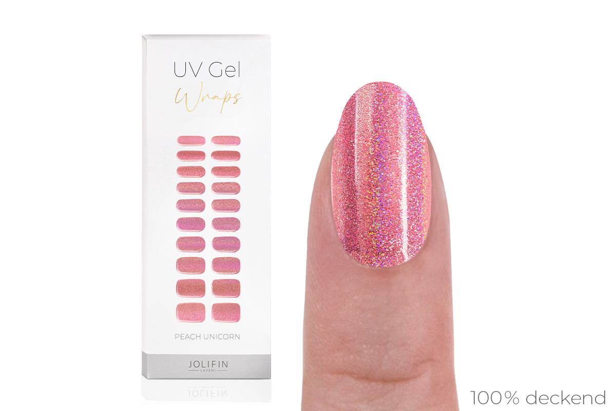 Jolifin LAVENI UV Gel-Wraps - peach unicorn