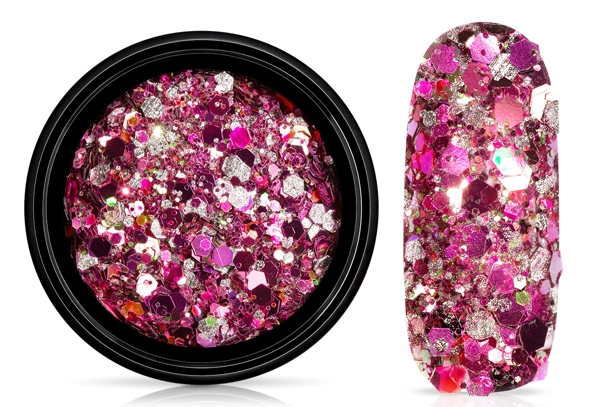 Jolifin LAVENI Chameleon Glittermix - silver-rosy