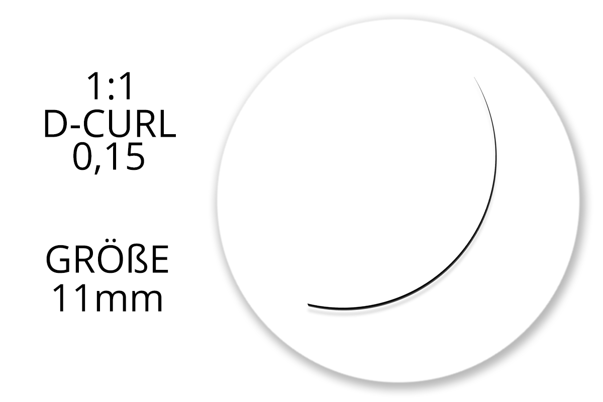 Jolifin Lashes - SingleBox Flat 11mm - 1:1 D-Curl 0,15