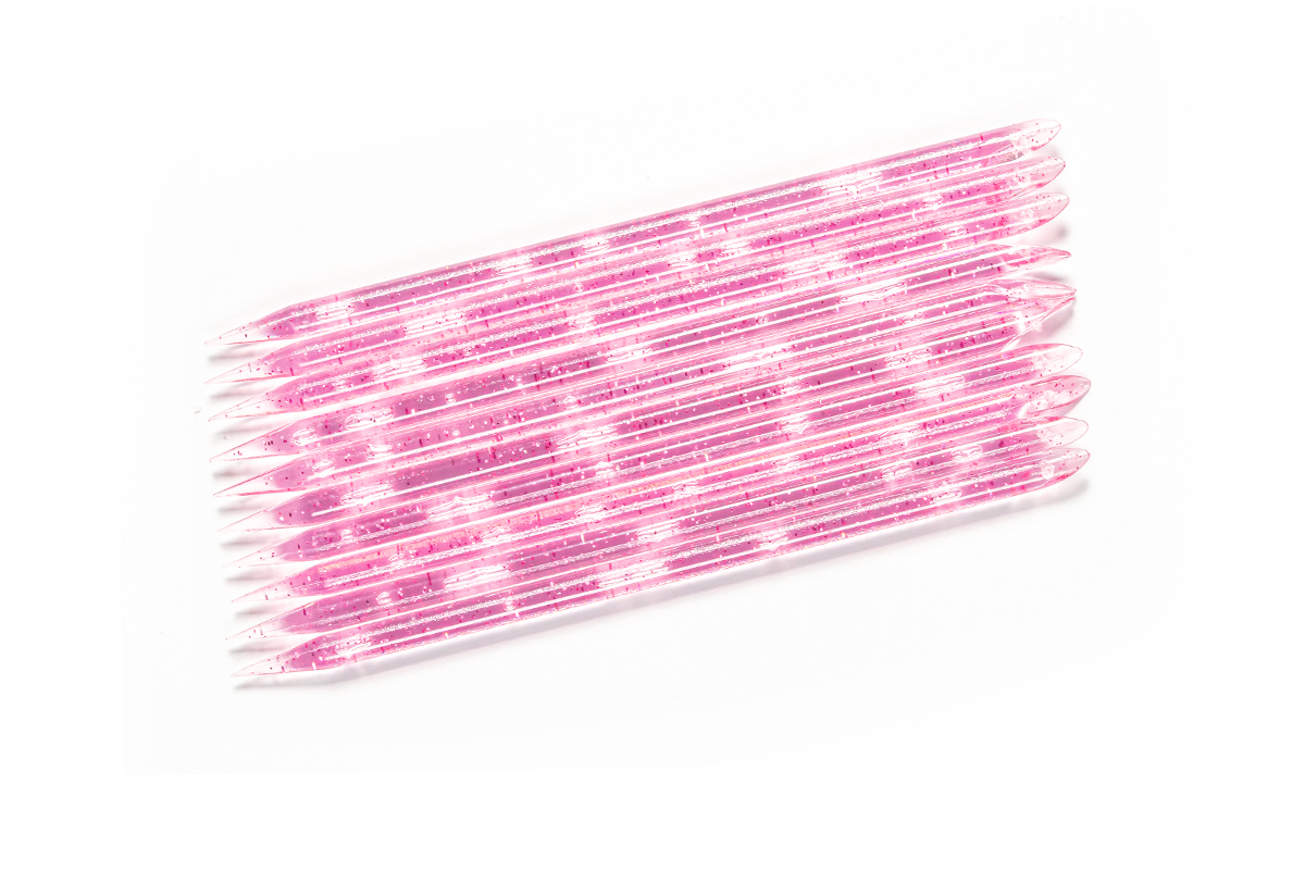 Jolifin Maniküre-Stäbchen - 10er Set pink Glitter