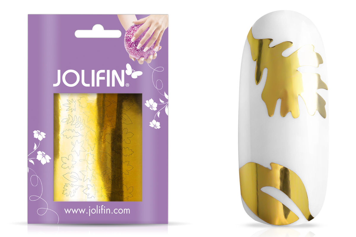 Jolifin Metallic Sticker - Leaf gold chrome