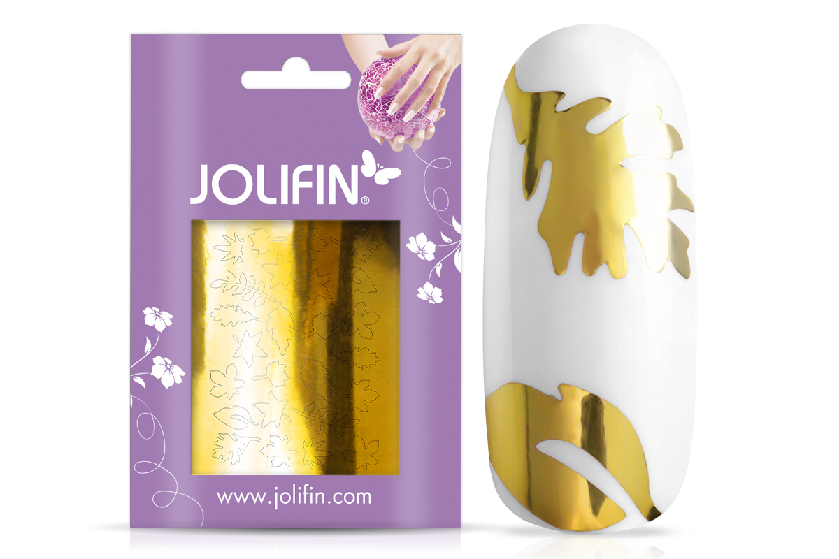 Jolifin Metallic Sticker - Leaf gold chrome