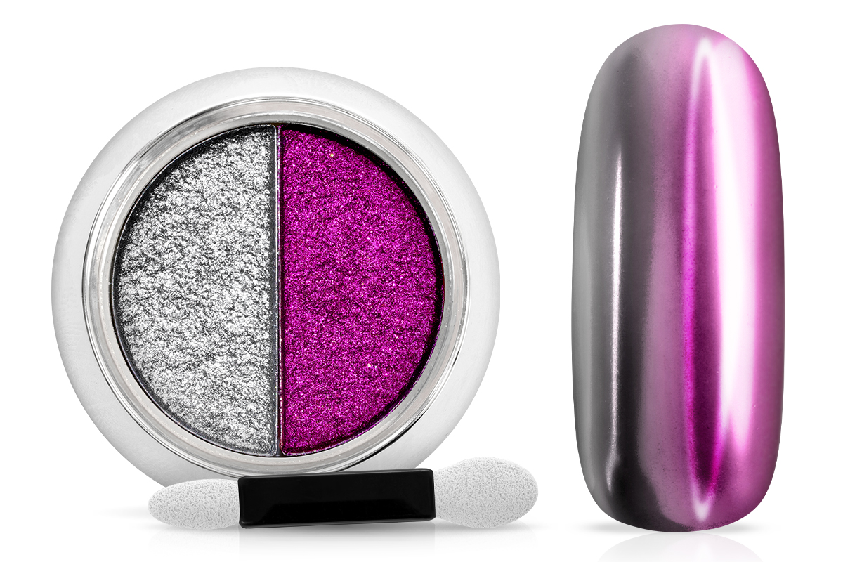 Jolifin Mirror-Chrome Compact Pigment - silver & purple-magenta