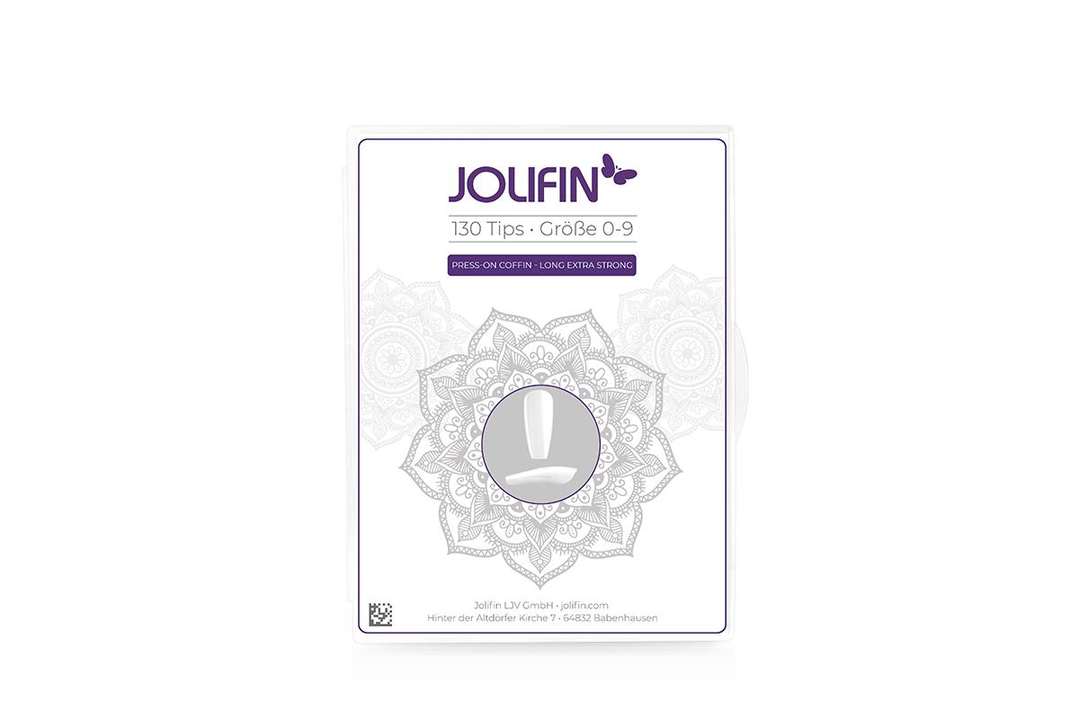 Jolifin 130er Tipbox Press-On Coffin - long extra strong