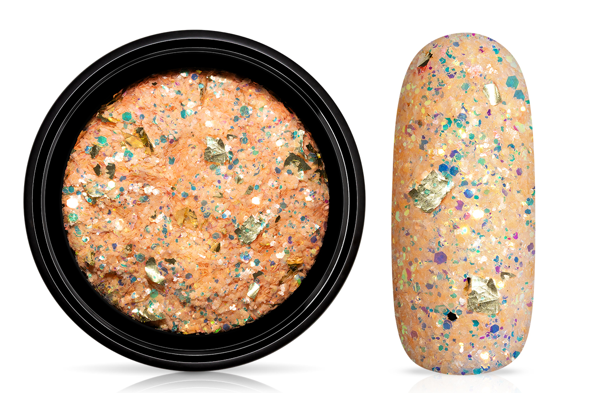 Jolifin LAVENI Foil Flakes Glitter - gold & coral