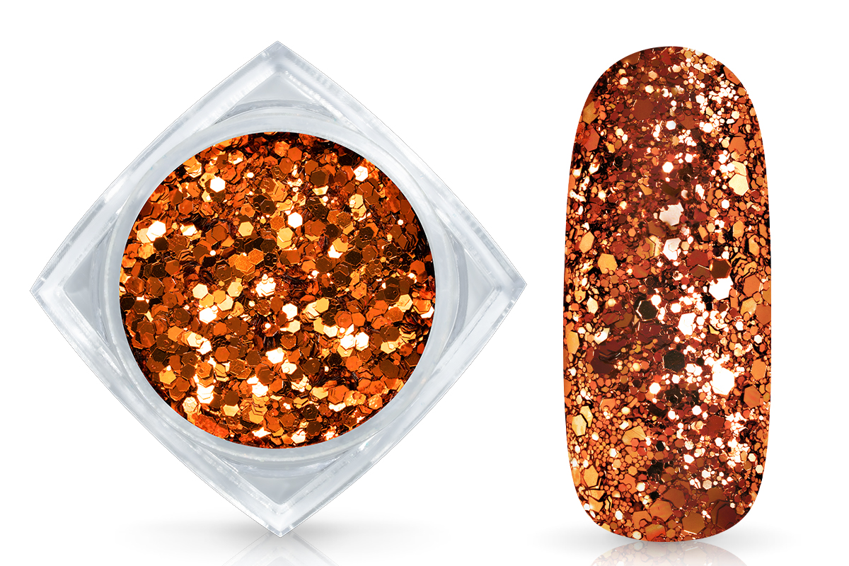 Jolifin LAVENI Sparkle Glitter - copper leafs