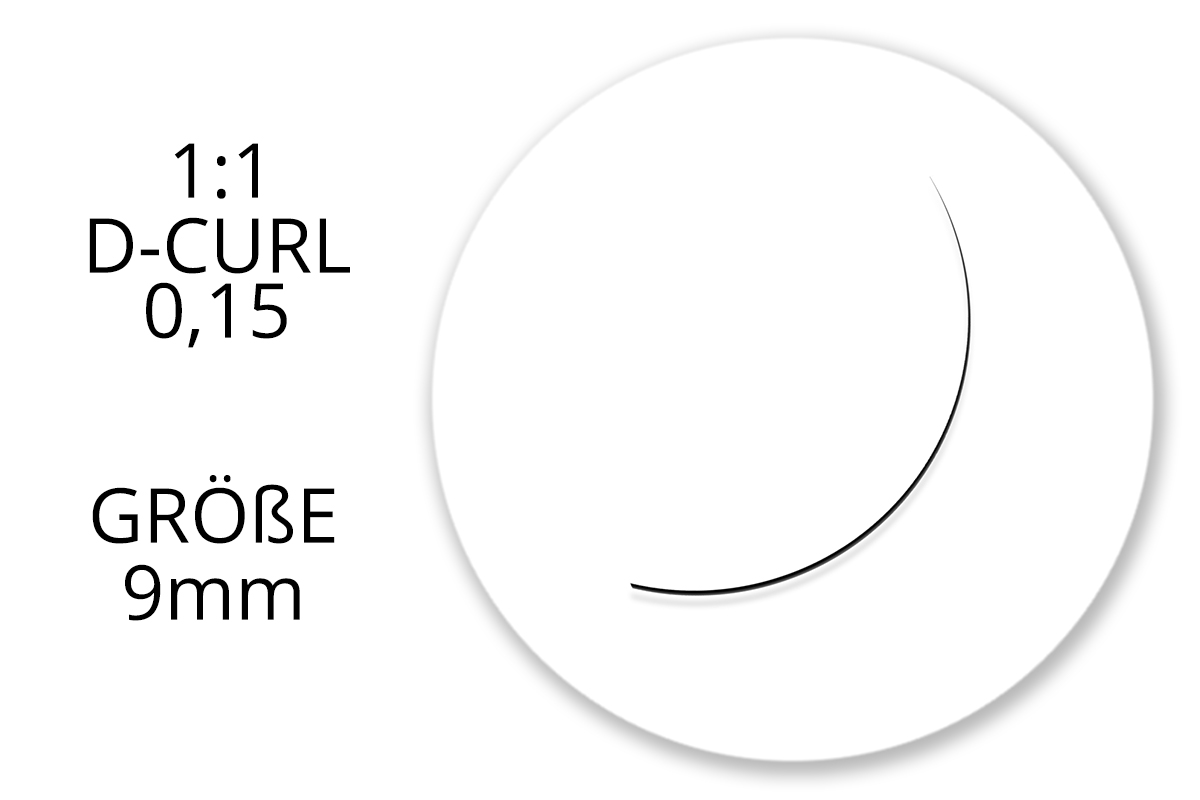 Jolifin Lashes - SingleBox Flat 9mm - 1:1 D-Curl 0,15