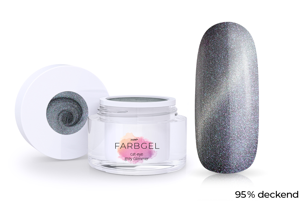 Jolifin Cat-Eye Farbgel grey Glimmer 5ml