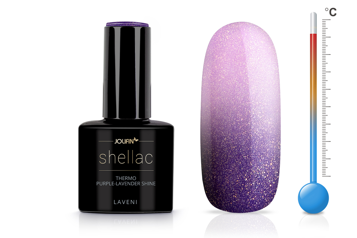 Jolifin LAVENI Shellac - Thermo purple-lavender shine 10ml