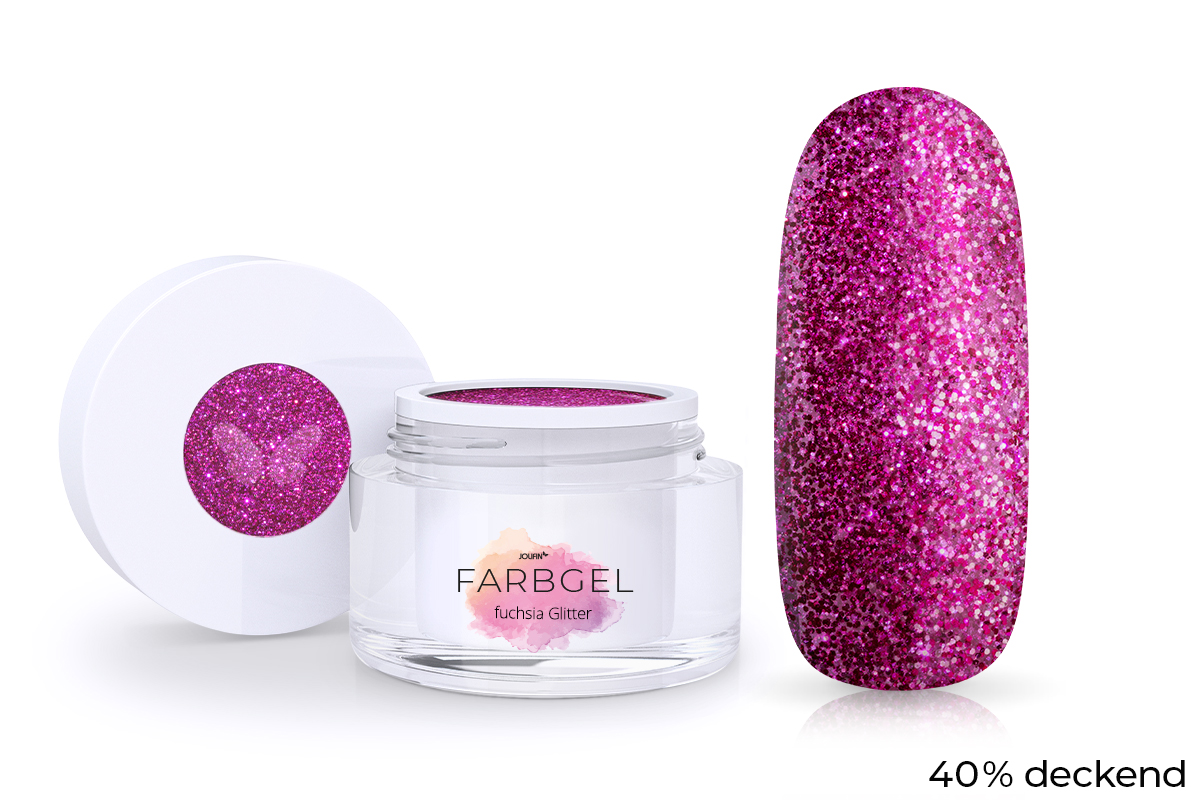 Jolifin Farbgel fuchsia Glitter 5ml