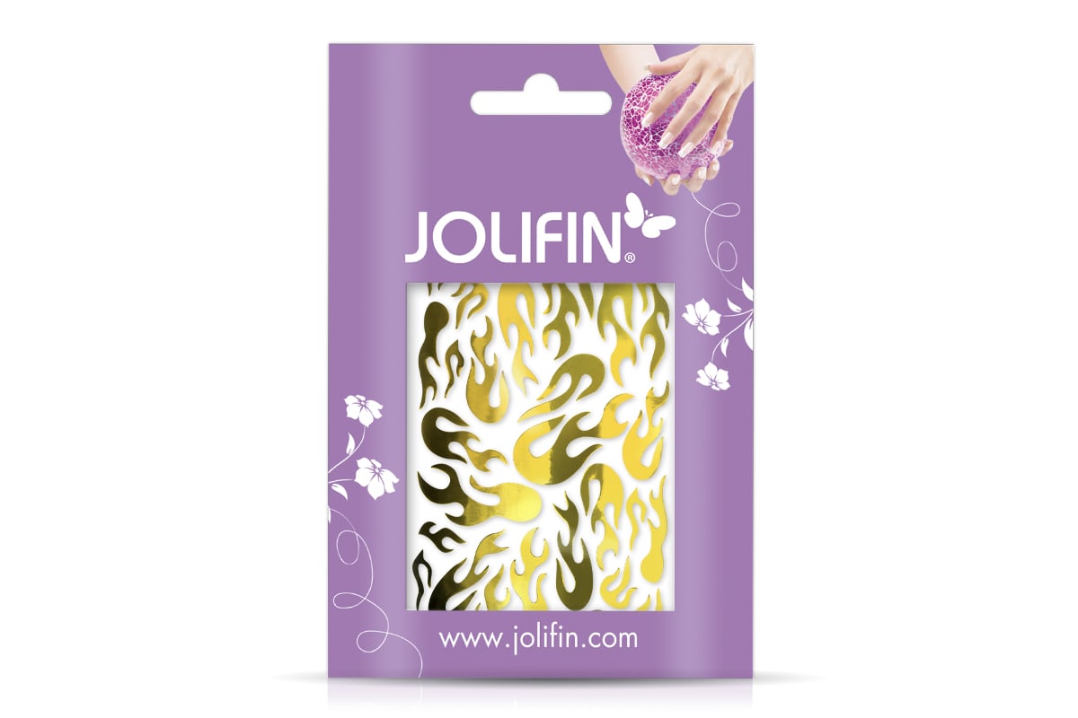 Jolifin Hologramm Sticker - Flame gold chrome