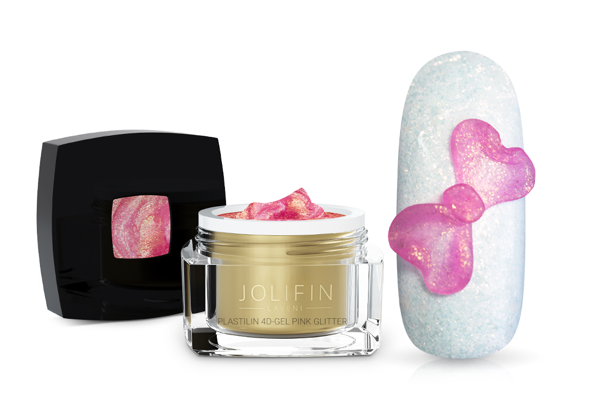 Jolifin LAVENI Plastilin 4D Gel - pink Glitter 5ml