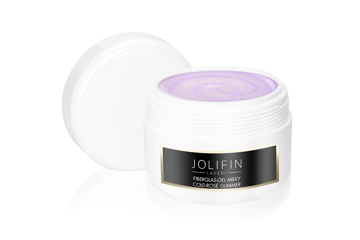 Jolifin LAVENI Refill - Fiberglas-Gel milky cold-rosé Glimmer 250ml