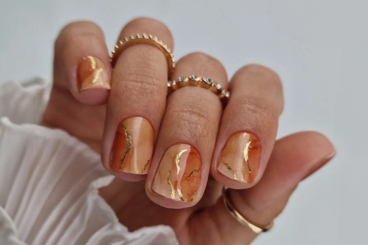 Jolifin LAVENI UV Gel-Wraps - brown marble
