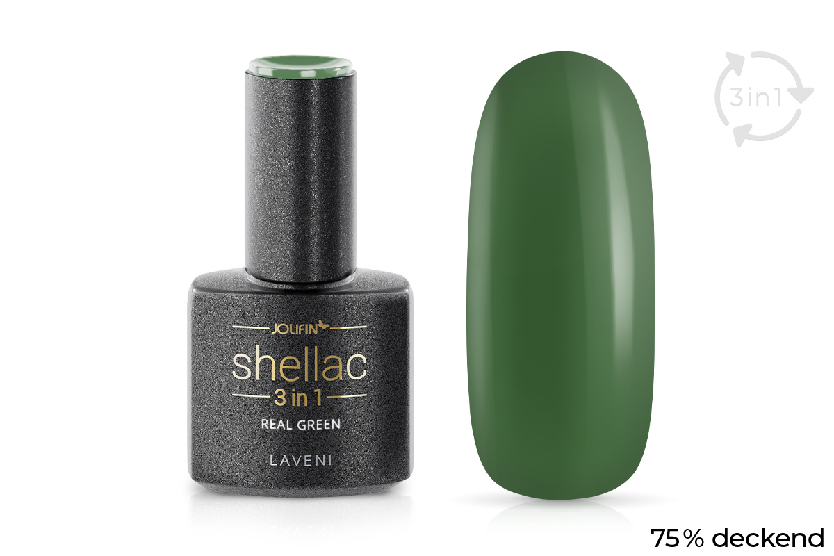 Jolifin LAVENI 3in1 Shellac - real green 10ml