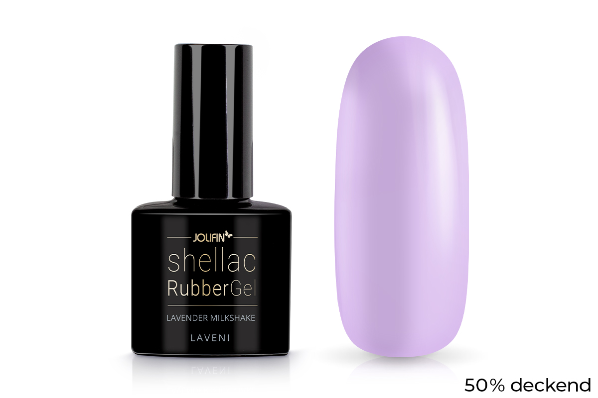 Jolifin LAVENI Shellac - RubberGel lavender milkshake 10ml