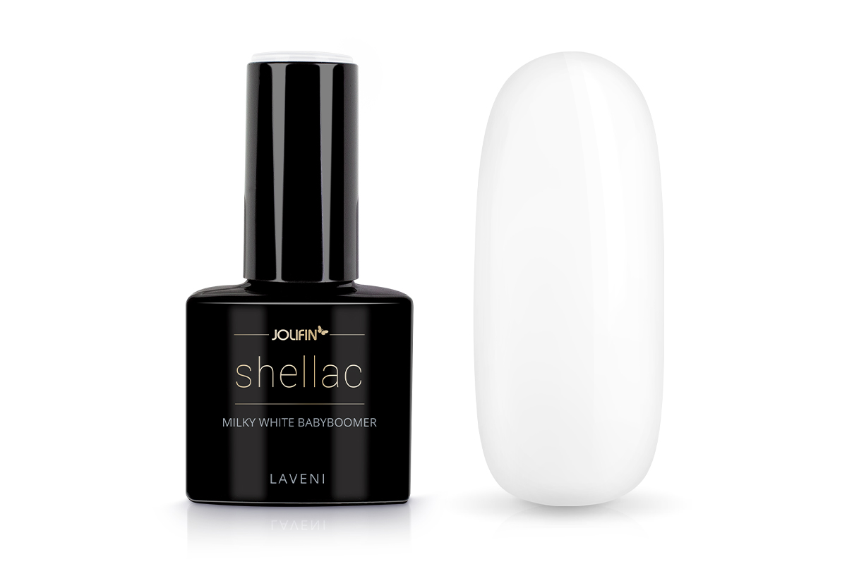 Jolifin LAVENI Shellac - milky white babyboomer 10ml