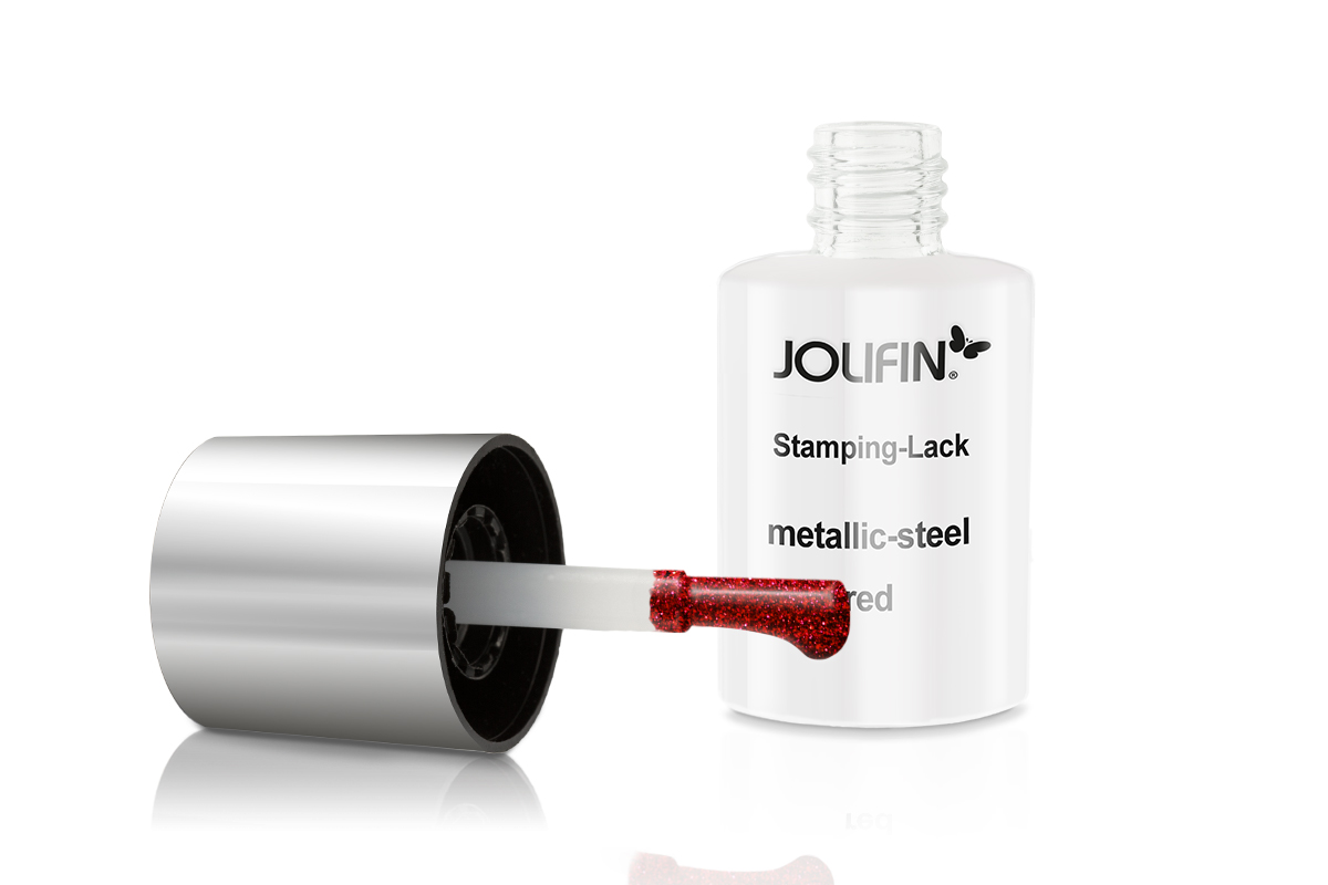 Jolifin Stamping-Lack - metallic-steel red 11ml