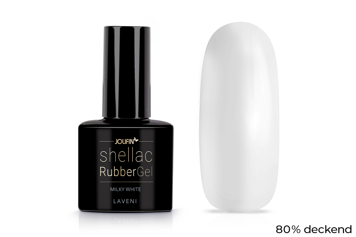 Jolifin LAVENI Shellac RubberGel - milky white 10ml