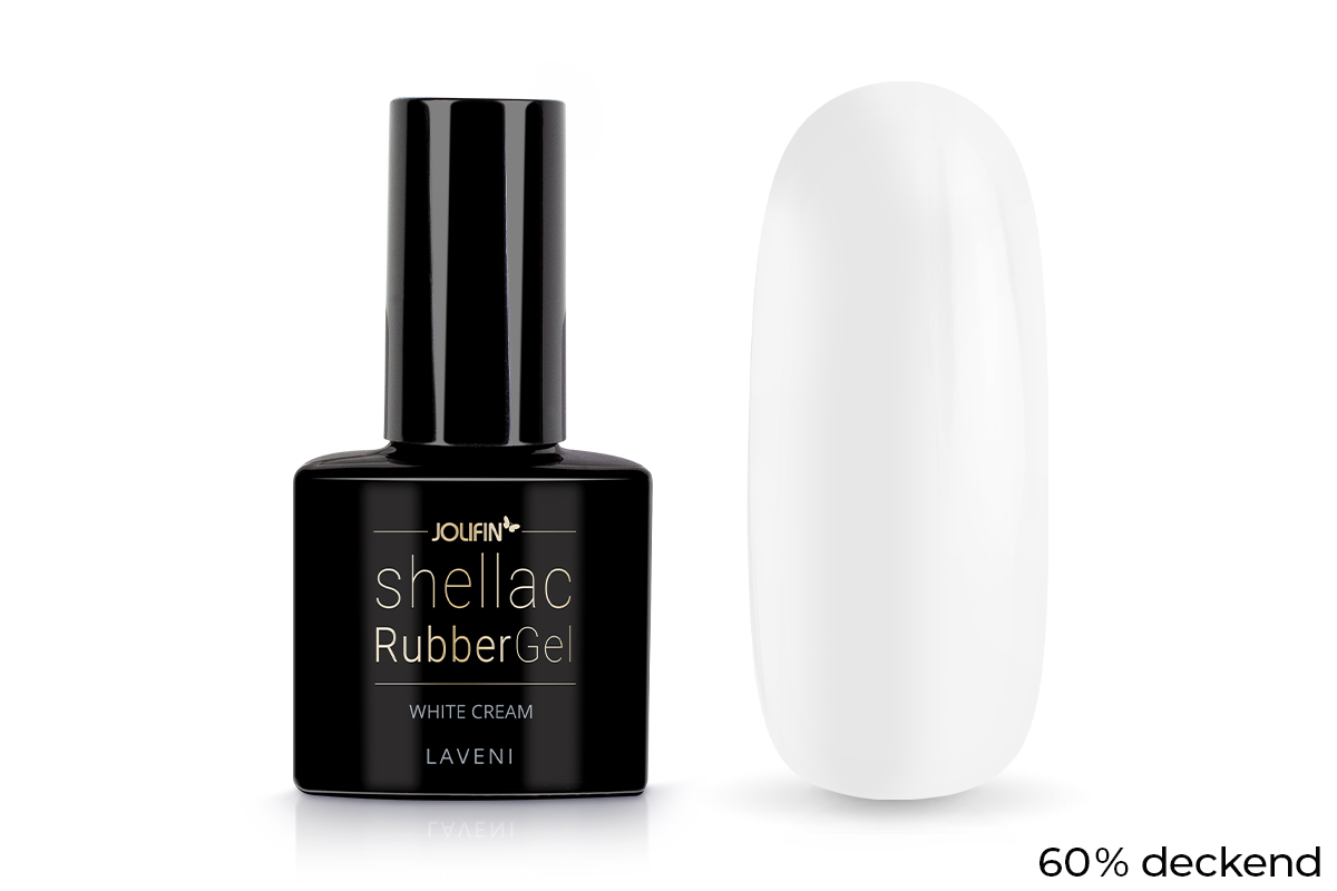 Jolifin LAVENI Shellac - RubberGel white cream 10ml