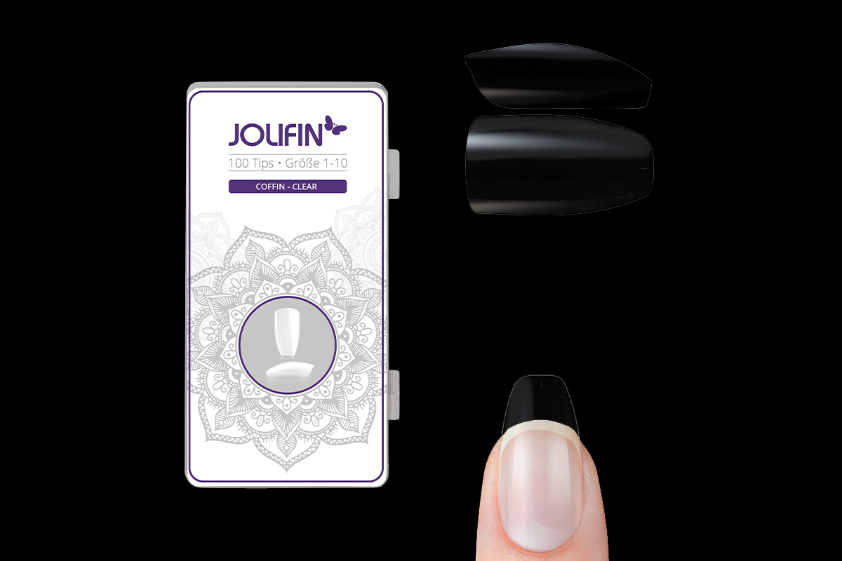 Jolifin 100 tip box coffin - clear