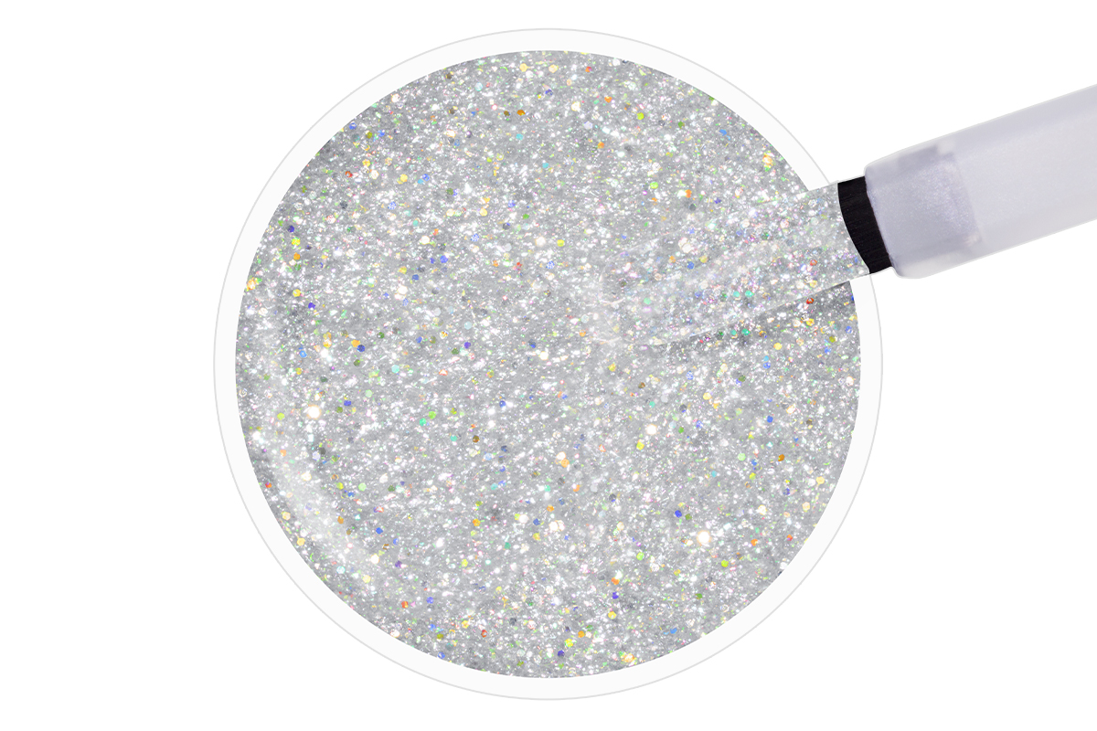 Jolifin LAVENI Shellac - white hologram Glitter 10ml