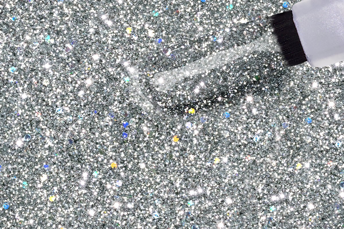 Jolifin LAVENI Shellac - silver Glitter 10ml
