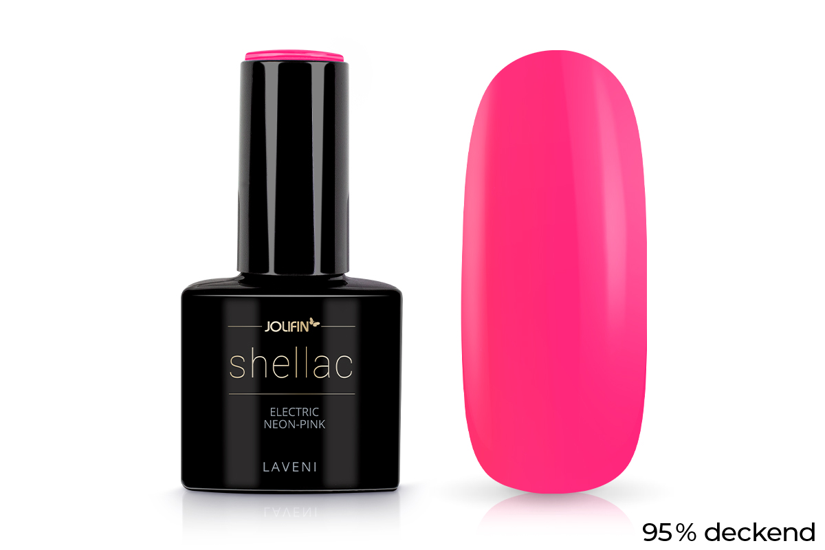 Jolifin LAVENI Shellac - electric neon-pink 10ml