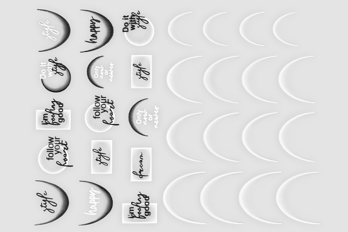 Jolifin LAVENI XL Sticker - Ombre French round white