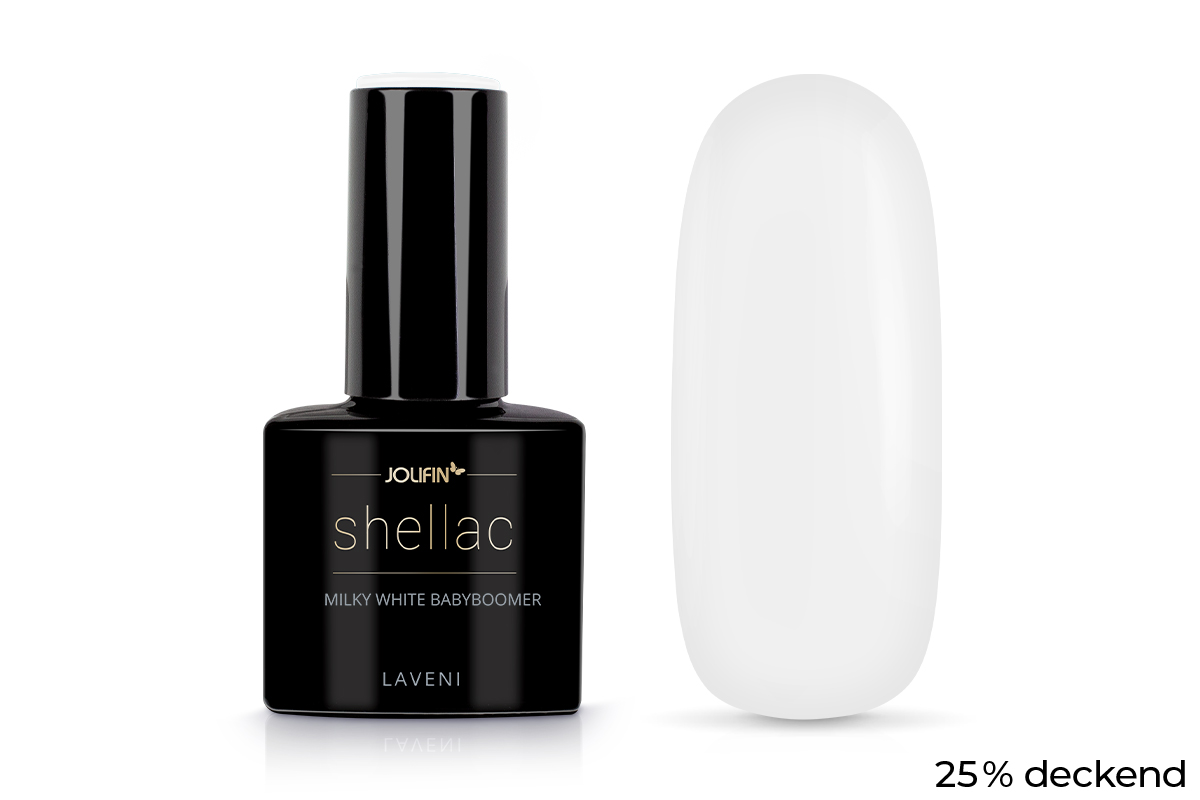 Jolifin LAVENI Shellac - milky white babyboomer 10ml