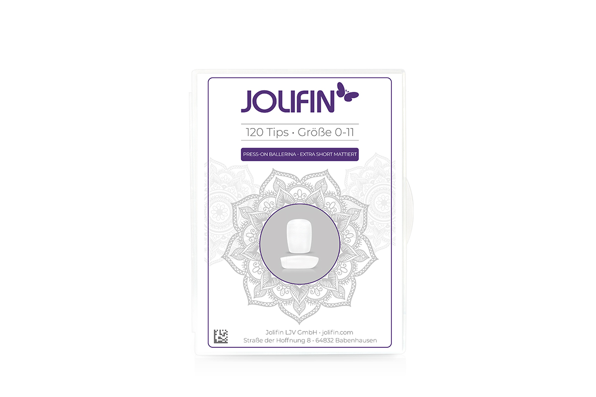 Jolifin 120er Tipbox Press-On Ballerina - extra short mattiert