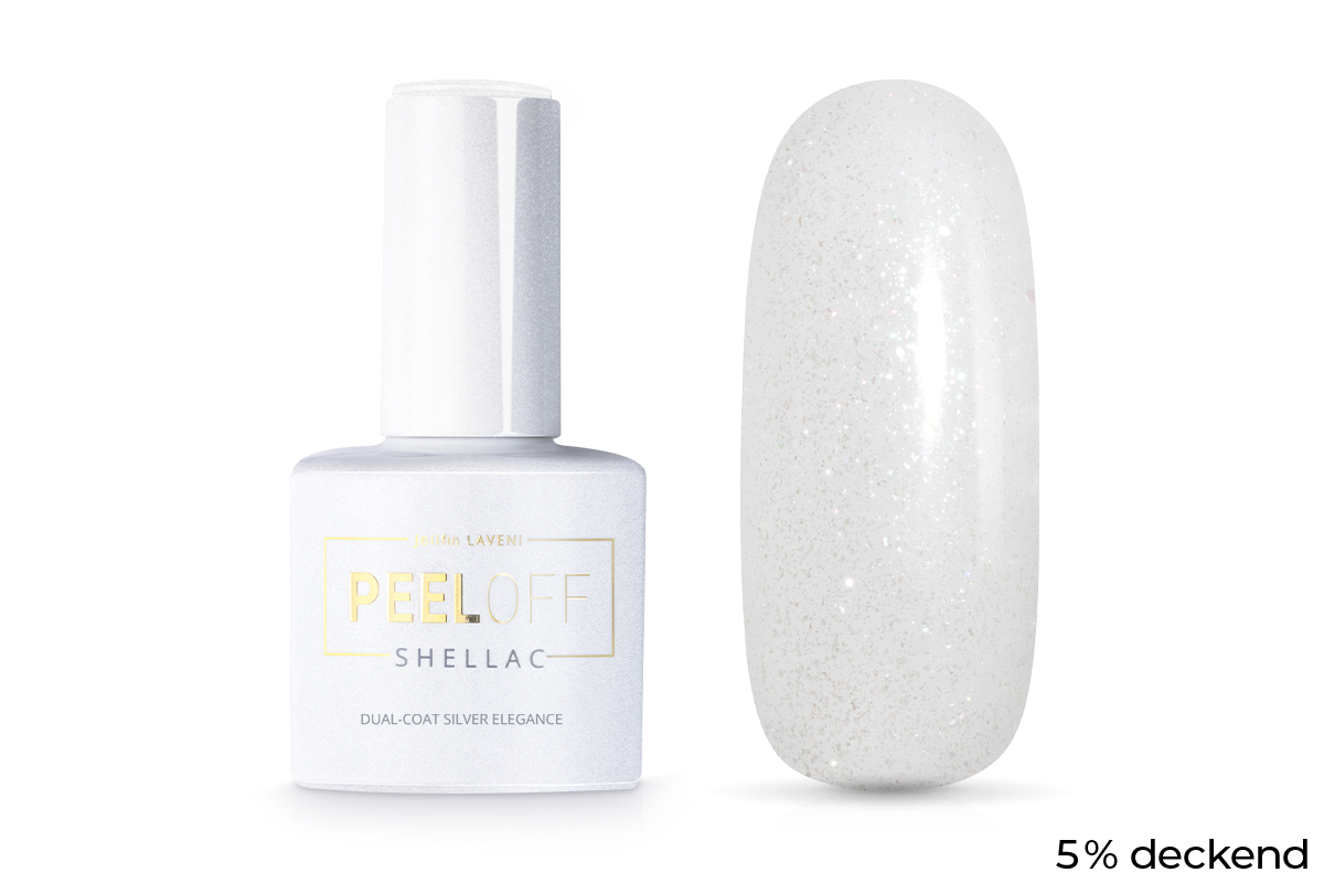 Jolifin LAVENI Shellac PeelOff - Dual-Coat silver elegance 10ml