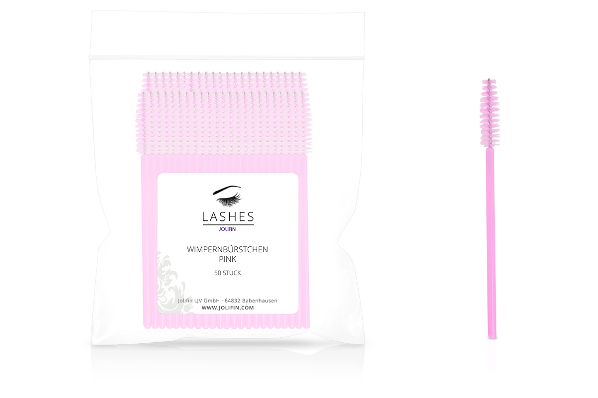 Jolifin Lashes - Wimpernbürstchen pink 50Stk