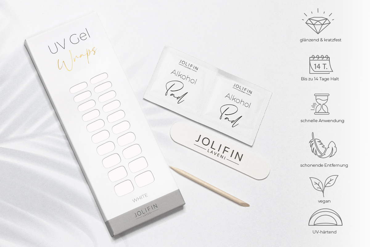 Jolifin LAVENI UV Gel-Wraps - white