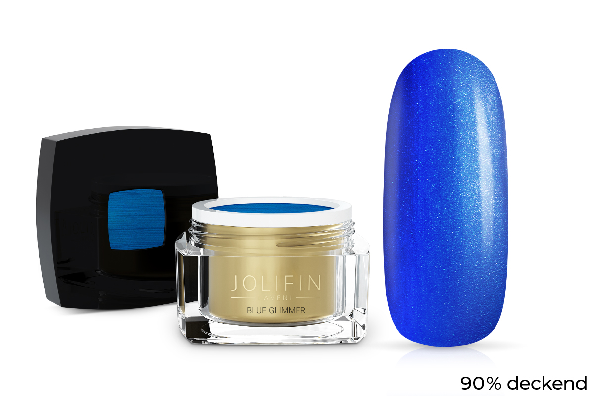 Jolifin LAVENI Farbgel - blue Glimmer 5ml