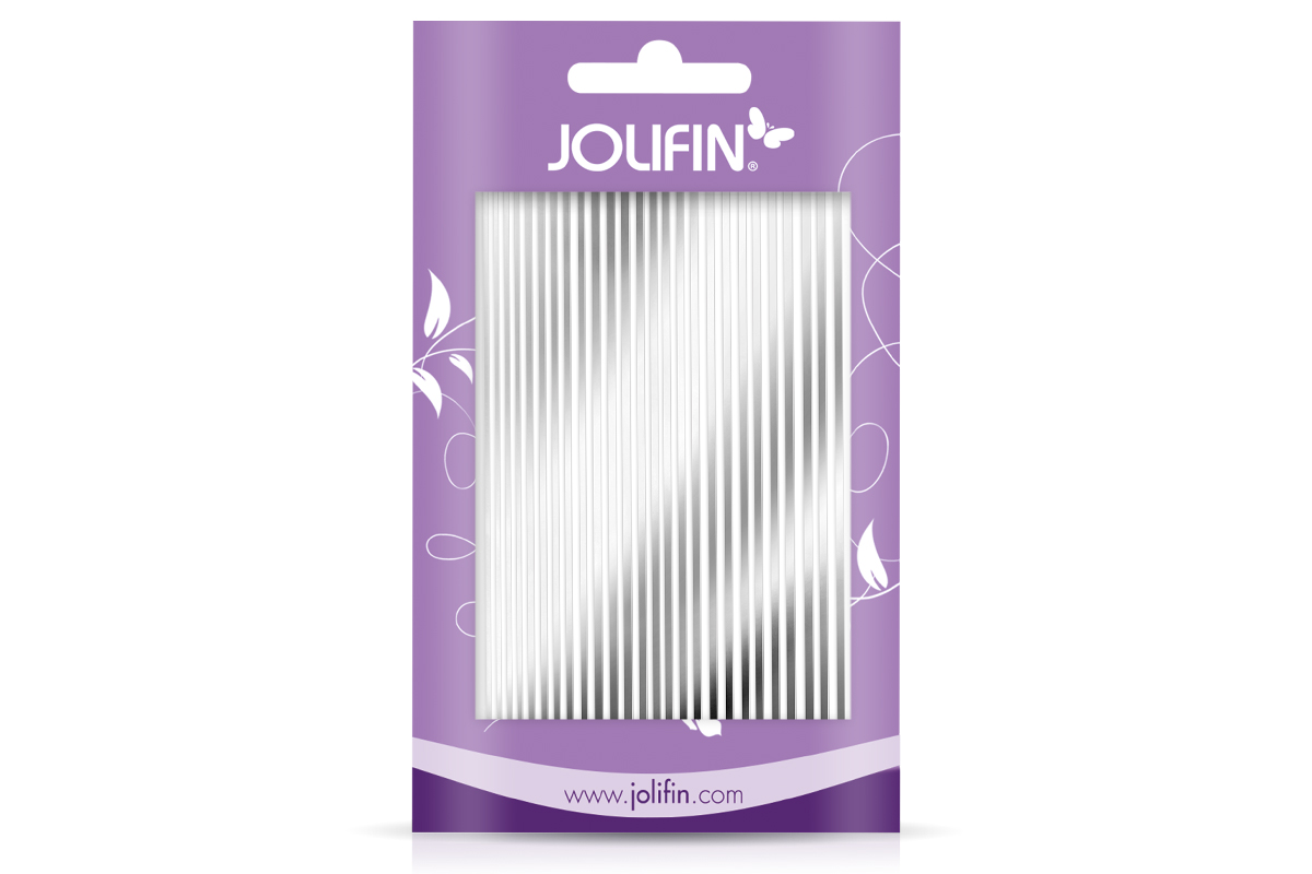 Jolifin Metallic Sticker - Stripes silver chrome