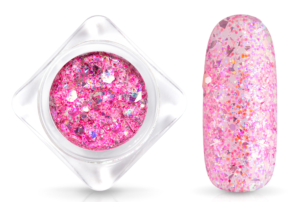 Jolifin Hexagon Glittermix - hologram dragonfruit