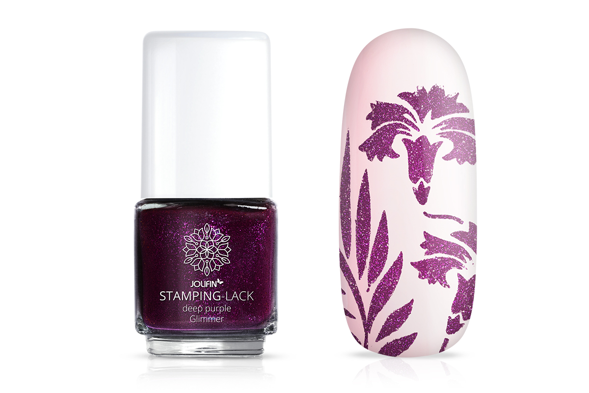 Jolifin Stamping-Lack - deep purple Glimmer 12ml