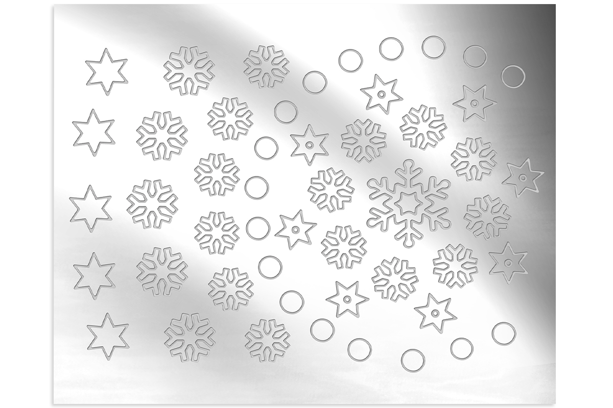 Jolifin Metallic Sticker - Snowflakes silver chrome