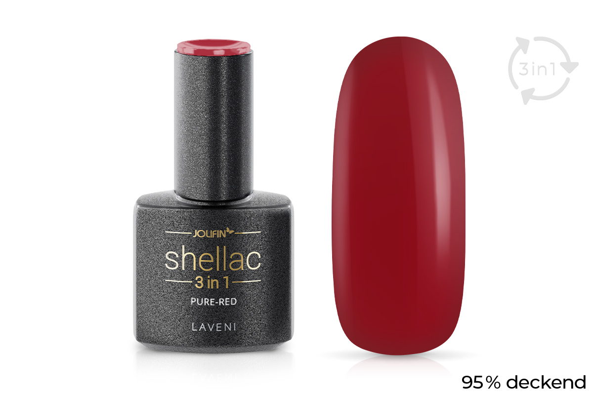 Jolifin LAVENI 3in1 Shellac - pure-red 10ml