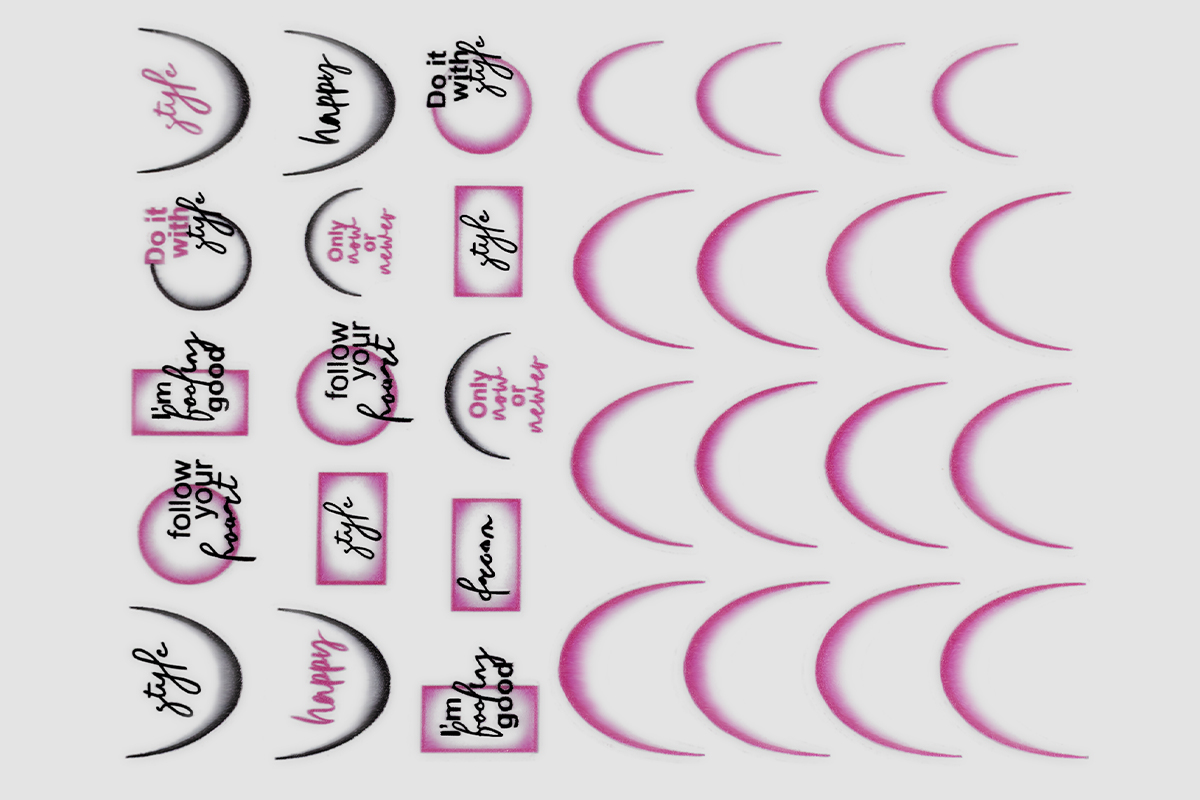 Jolifin LAVENI XL Sticker - Ombre French round pink