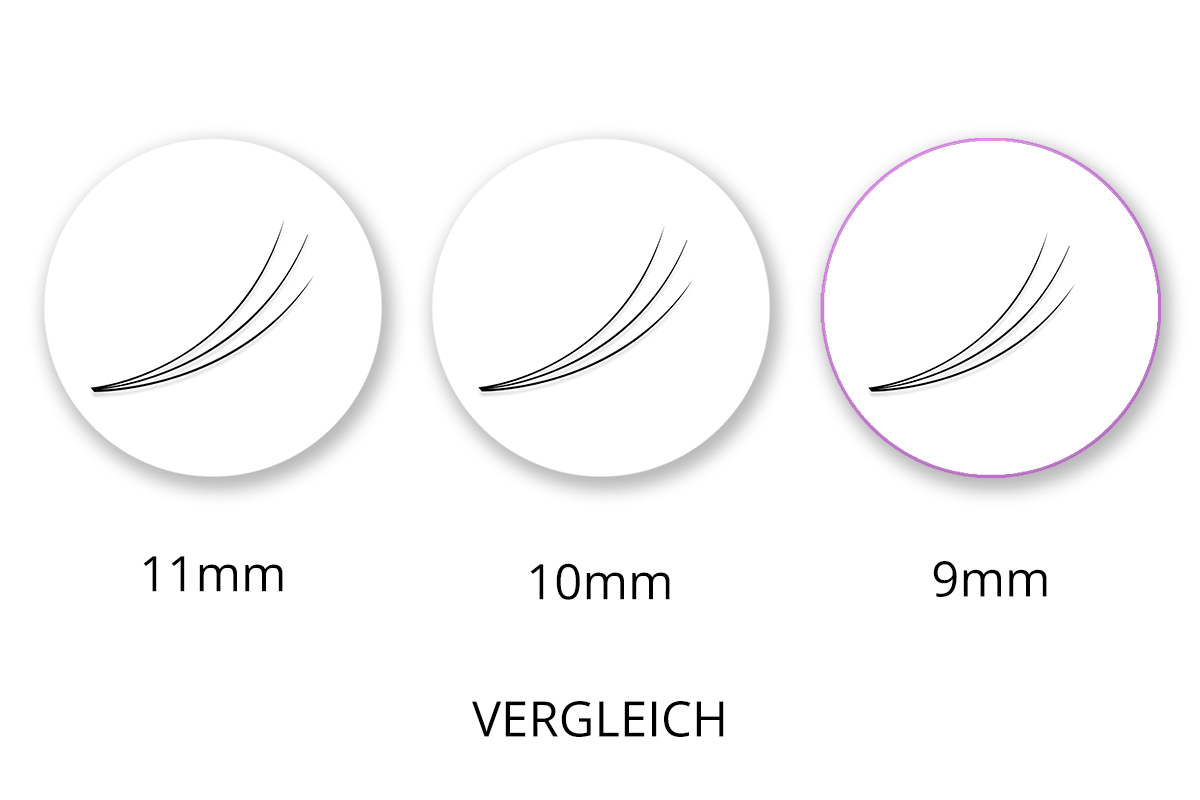 SingleBox 9mm - 3D Wimpernfächer C-Curl 0,07