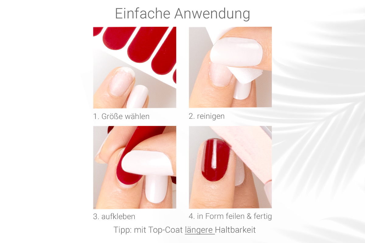 Jolifin LAVENI Nail Polish Wraps - pure red